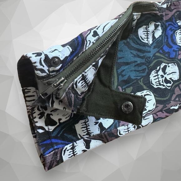 NEW - BRAND X ULTIMATE REAPER CARGO PANTS Size 28 - Skeletor He-Man Jeans MOTU - Picture 4 of 10